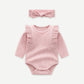 TWO-PIECE BODYSUIT & HEADWRAP SET / BABY PINK / BONELESS / COTTON RIB