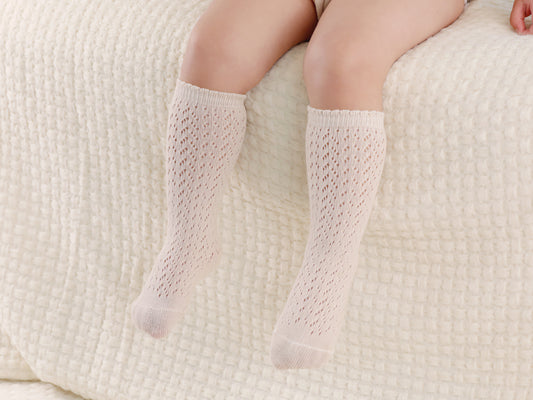 KNEE HIGH SOCKS / BEIGE / SOFT COTTON