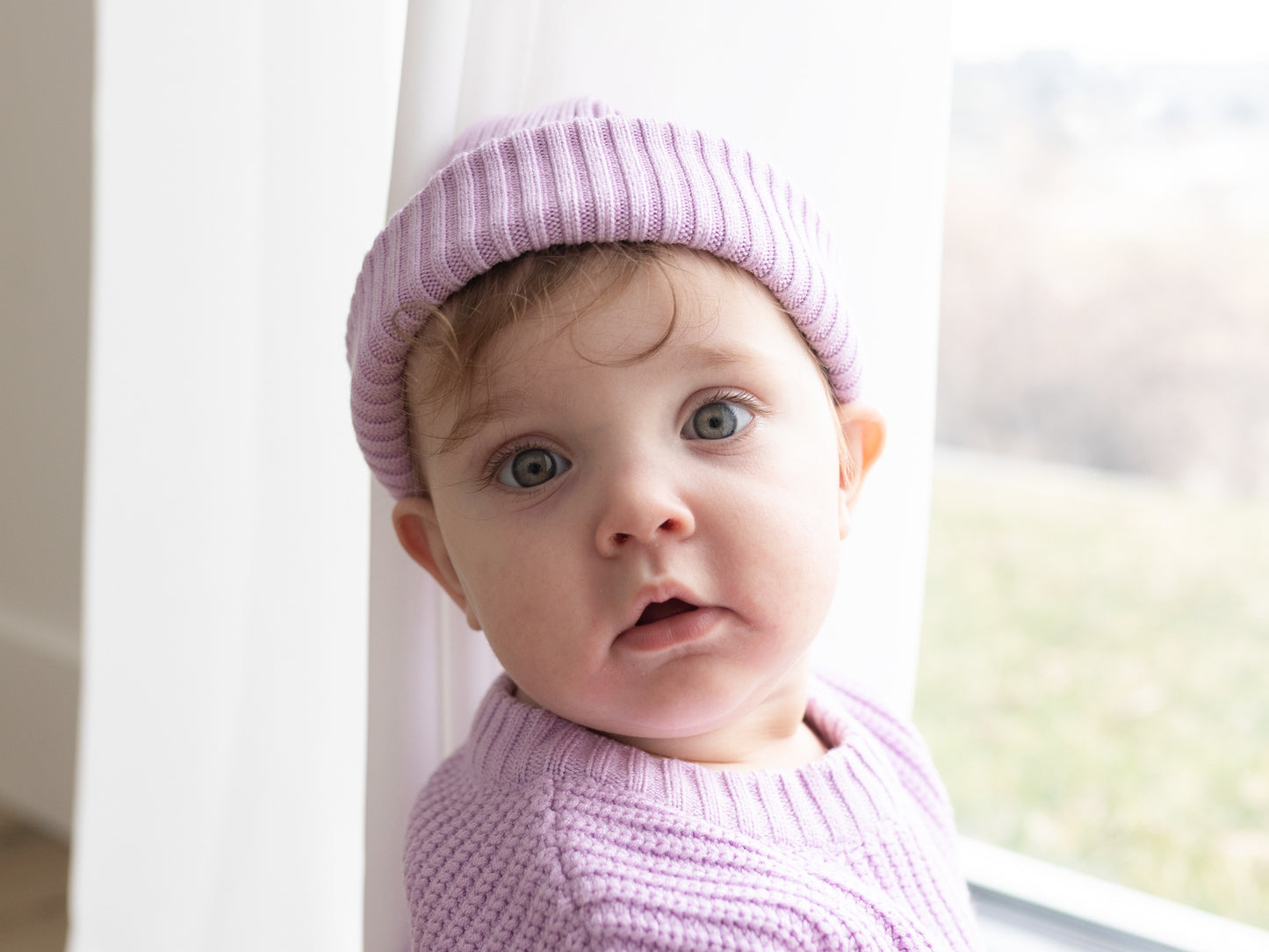 SWEATER BEANIE / LAVENDER / SOFT KNIT