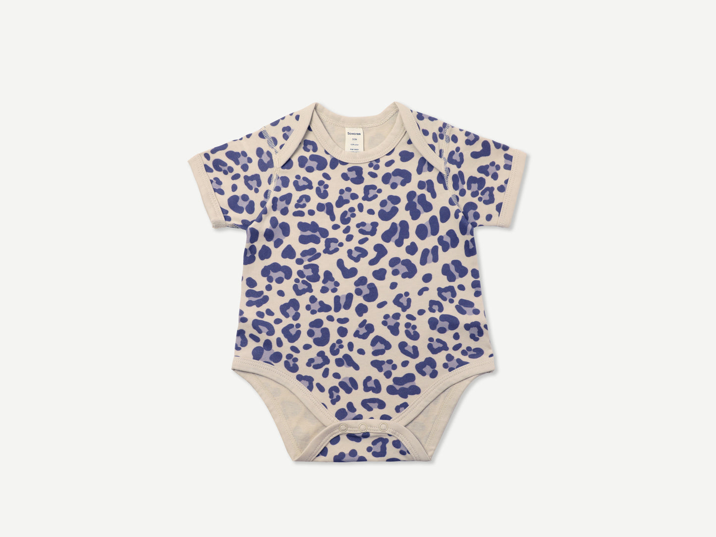 SHORT SLEEVE  BODYSUIT / LEOPARD PRINT / BONELESS / BRUSHED COTTON